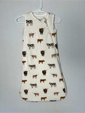 Kyte Baby Moo Cow Bamboo Sleep Bag 1.0 TOG XS 7-13lbs Quilted White Sleepsack